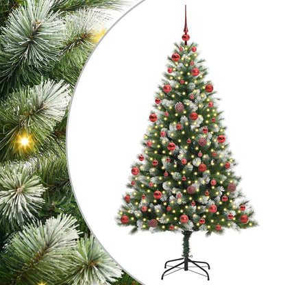Artificial Hinged Christmas Tree with Flocked Snow 300 LEDs