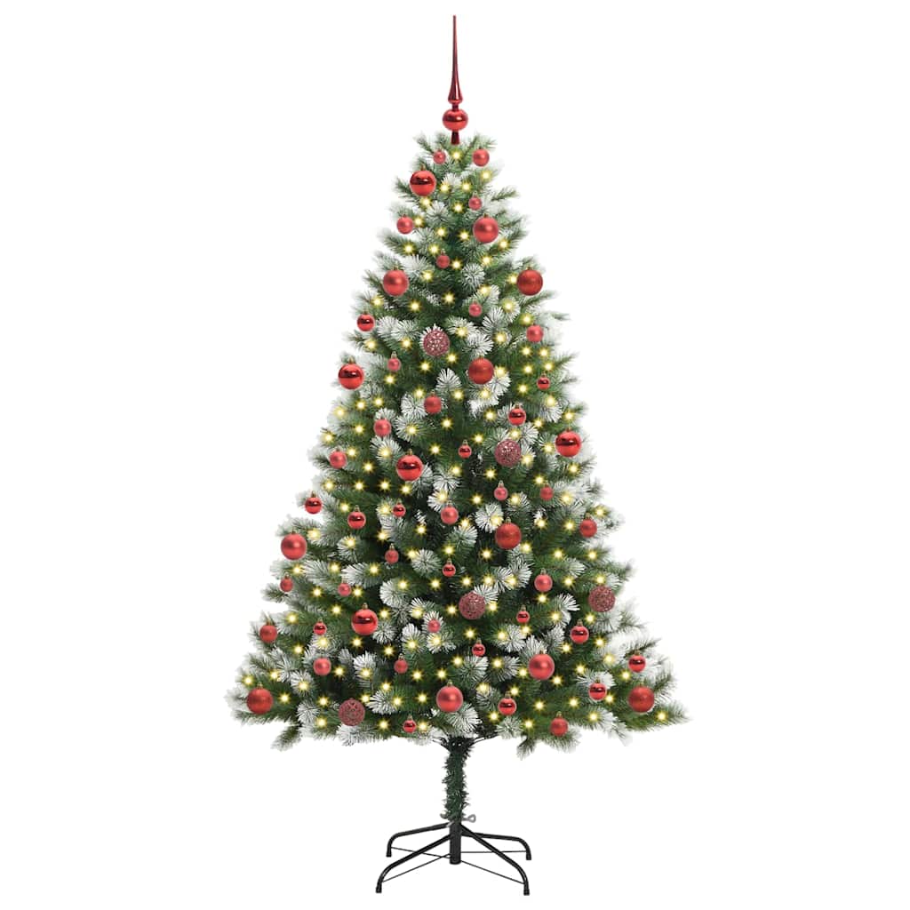 Artificial Hinged Christmas Tree with Flocked Snow 300 LEDs
