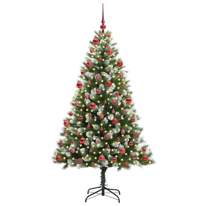Artificial Hinged Christmas Tree with Flocked Snow 300 LEDs
