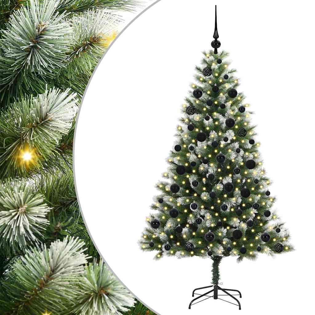 Artificial Hinged Christmas Tree with Flocked Snow 180 cm