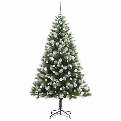Artificial Hinged Christmas Tree with Flocked Snow 180 cm
