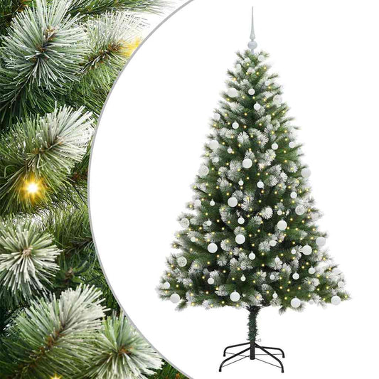 Artificial Hinged Christmas Tree with Flocked Snow 180 cm