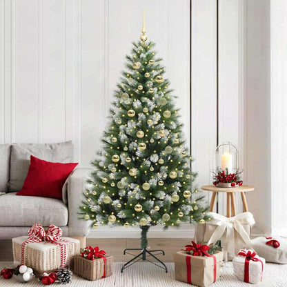 Artificial Hinged Christmas Tree with Flocked Snow 300 LEDs