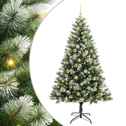 Artificial Hinged Christmas Tree with Flocked Snow 300 LEDs
