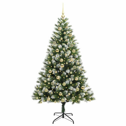 Artificial Hinged Christmas Tree with Flocked Snow 300 LEDs