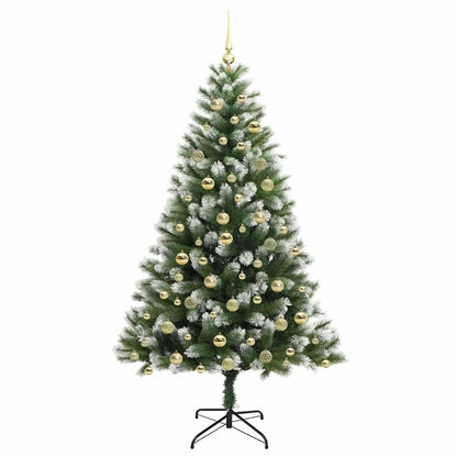 Artificial Hinged Christmas Tree with Flocked Snow 300 LEDs