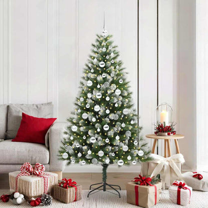 Artificial Hinged Christmas Tree with Flocked Snow 300 LEDs