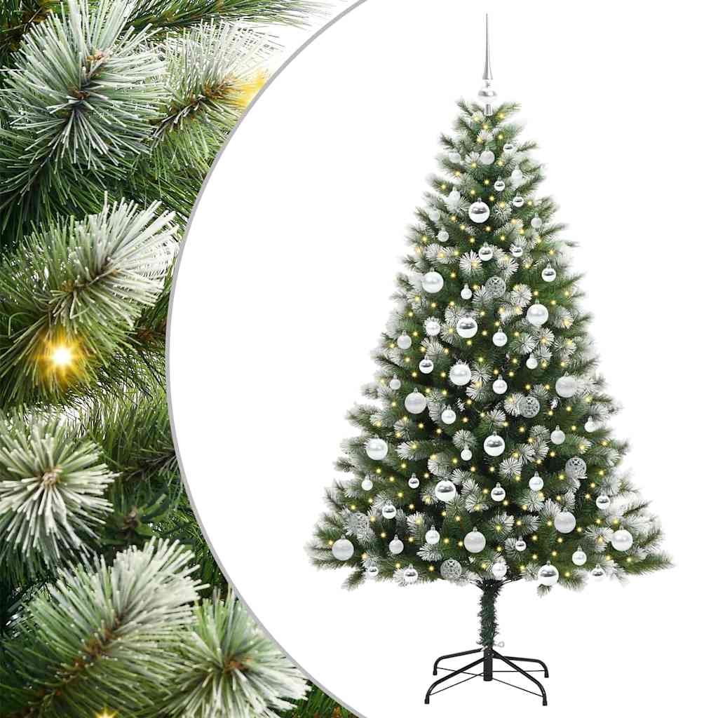 Artificial Hinged Christmas Tree with Flocked Snow 300 LEDs