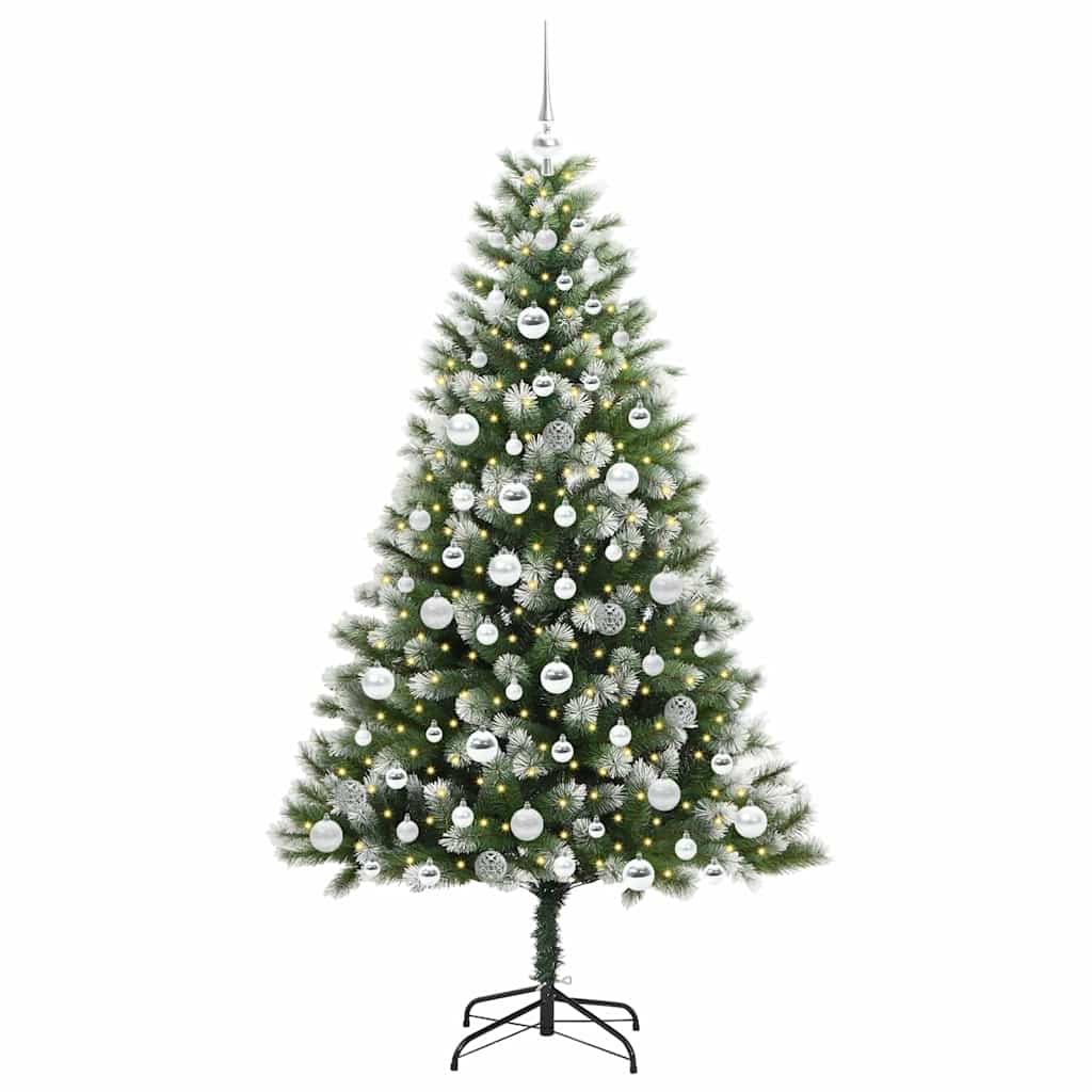 Artificial Hinged Christmas Tree with Flocked Snow 300 LEDs