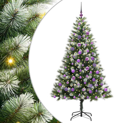 Artificial Hinged Christmas Tree with Flocked Snow 180 cm