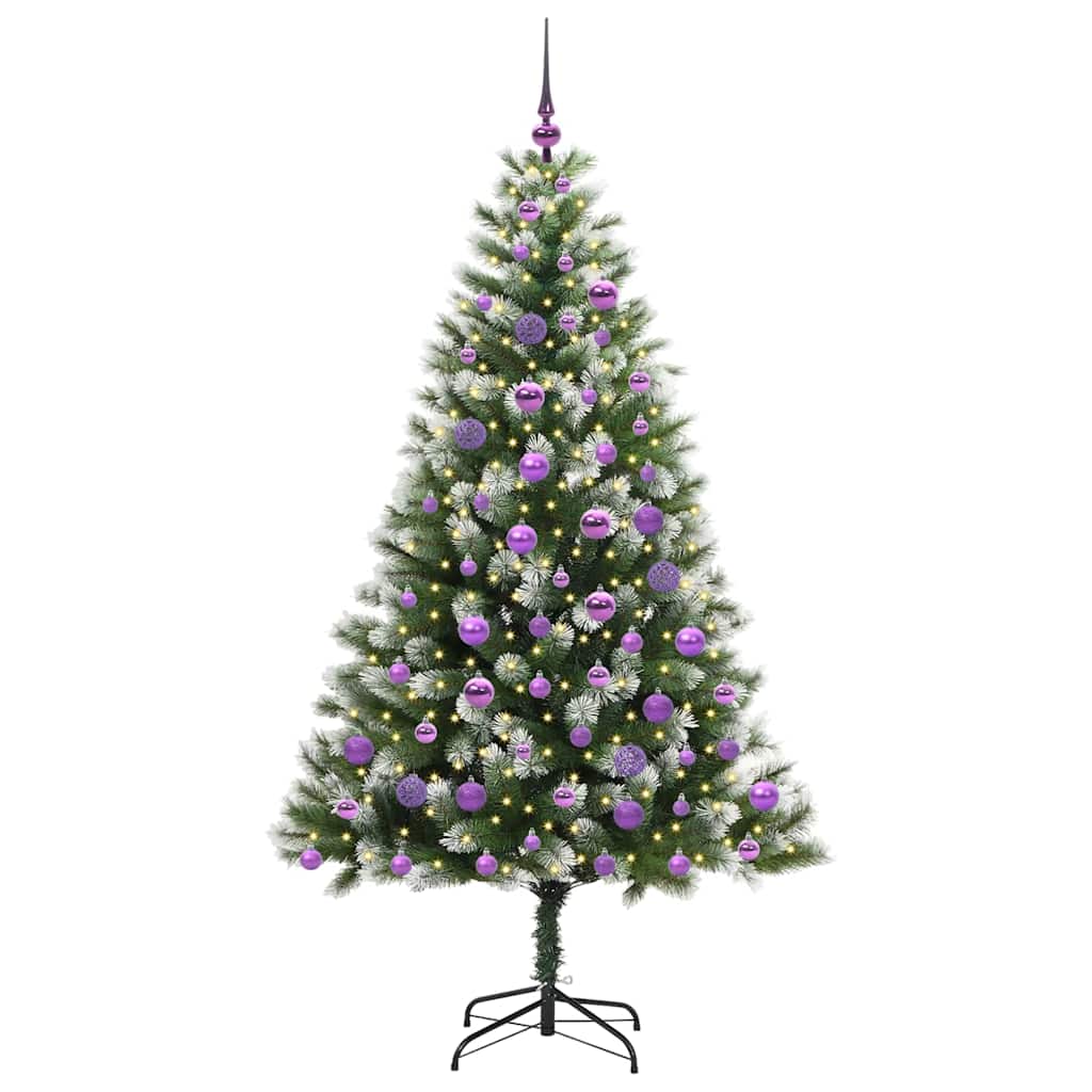 Artificial Hinged Christmas Tree with Flocked Snow 180 cm
