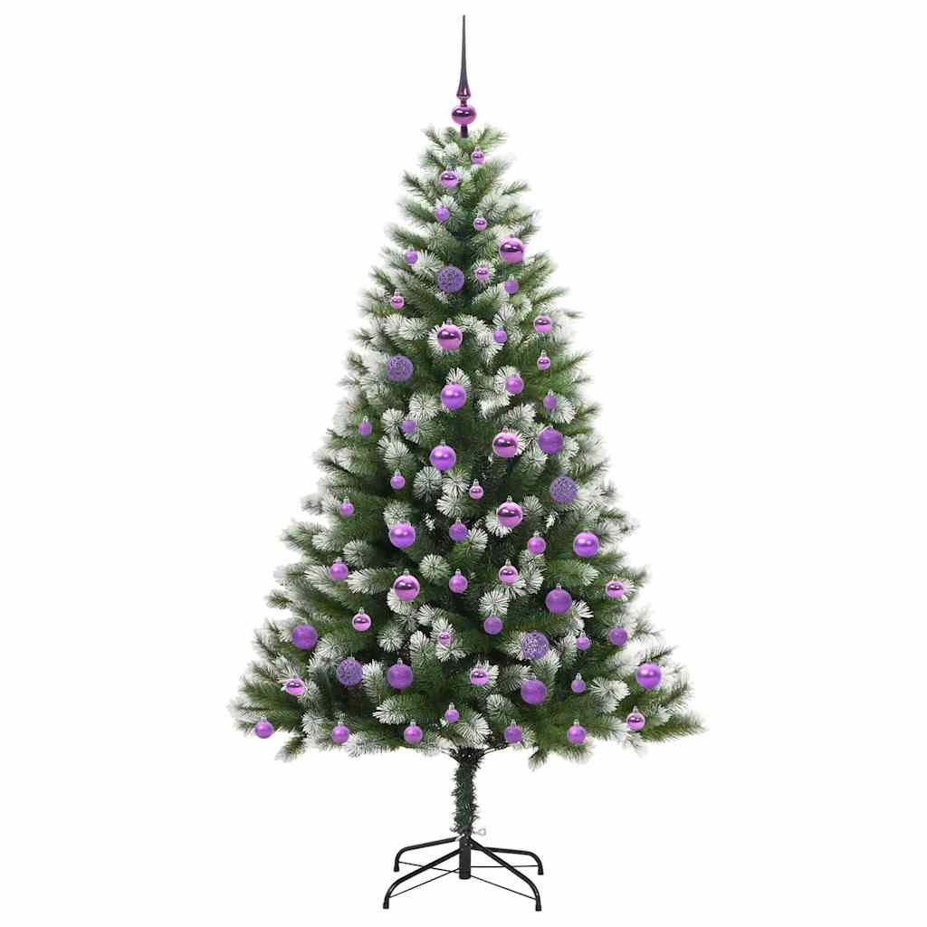 Artificial Hinged Christmas Tree with Flocked Snow 180 cm