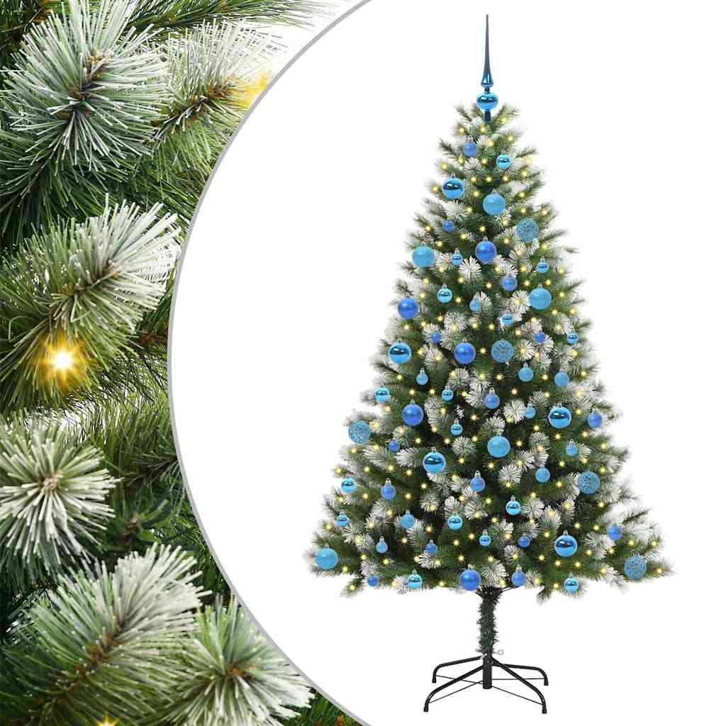 Artificial Hinged Christmas Tree with Flocked Snow 180 cm