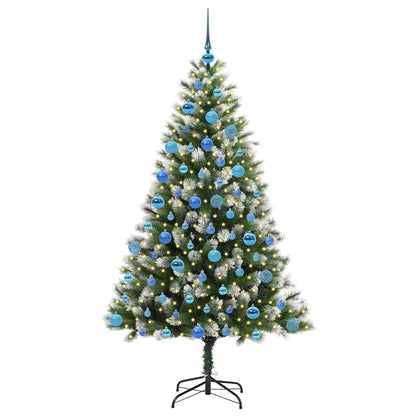 Artificial Hinged Christmas Tree with Flocked Snow 180 cm
