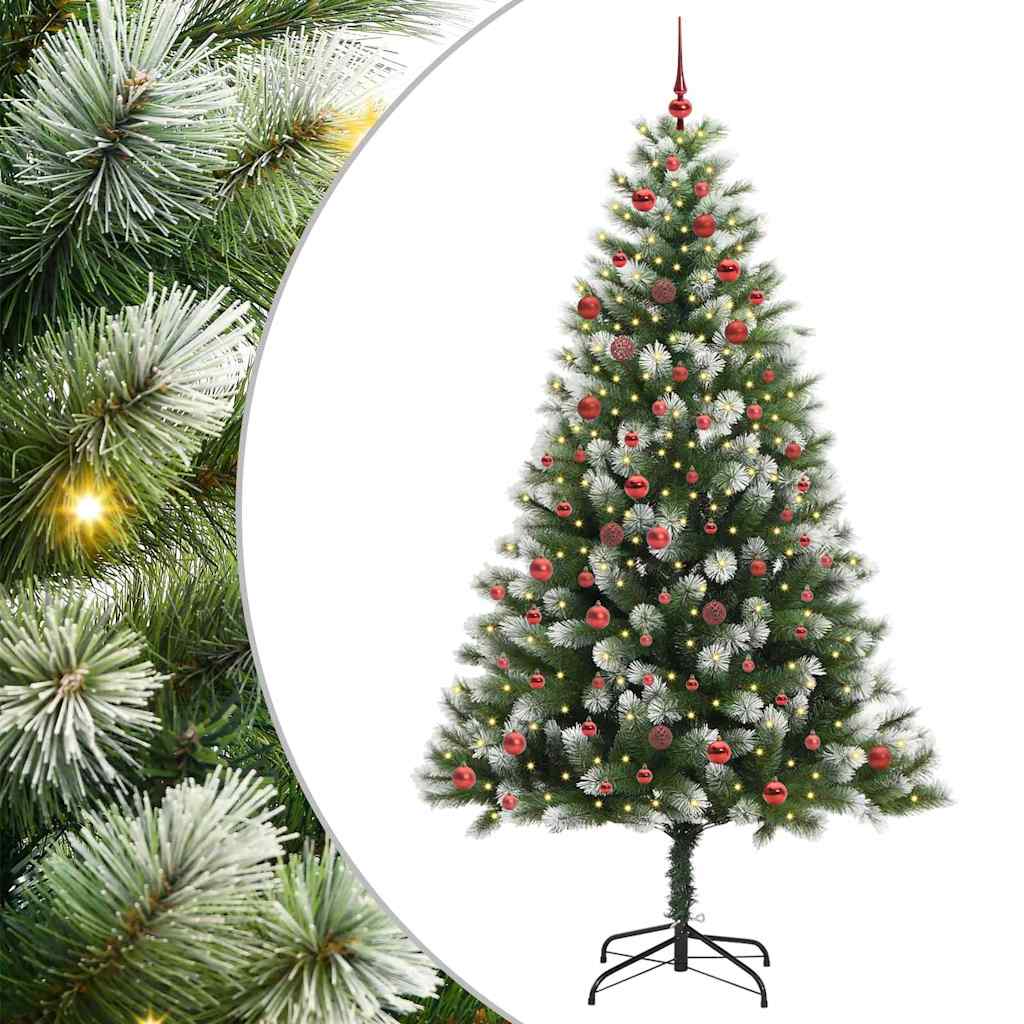 Artificial Hinged Christmas Tree with Flocked Snow 300 LEDs
