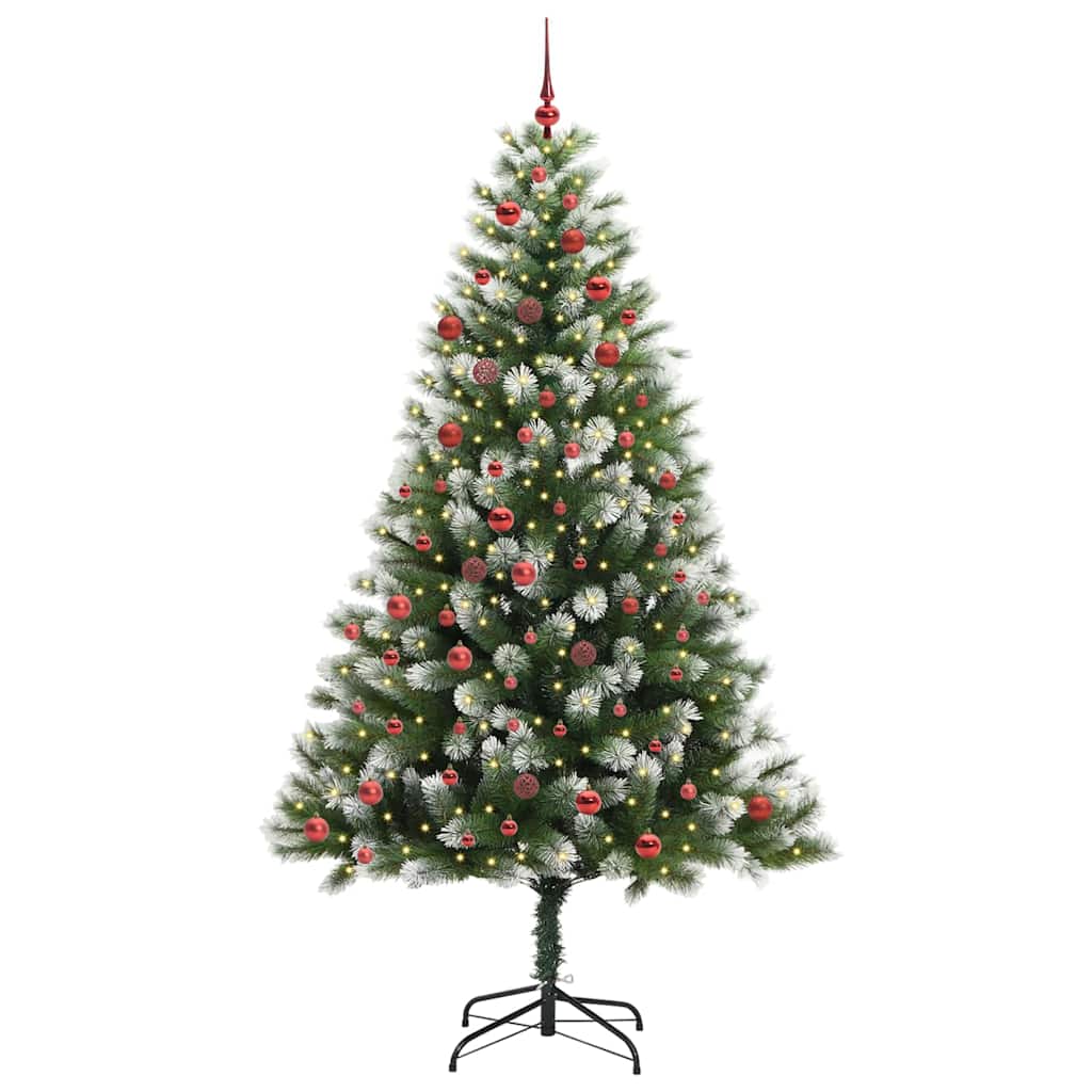Artificial Hinged Christmas Tree with Flocked Snow 300 LEDs