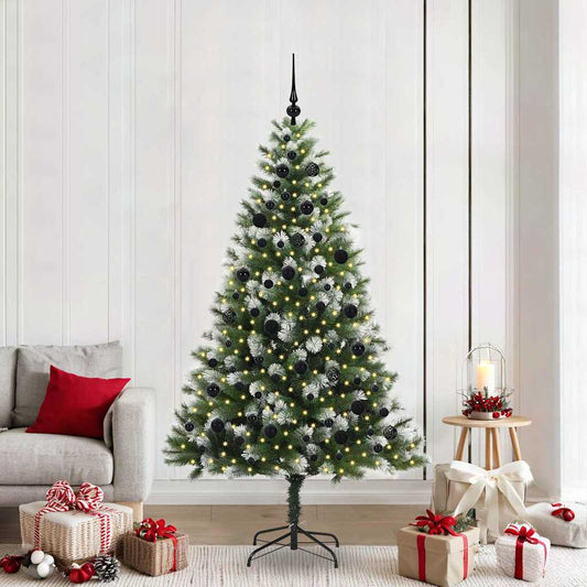 Artificial Hinged Christmas Tree with Flocked Snow 300 LEDs