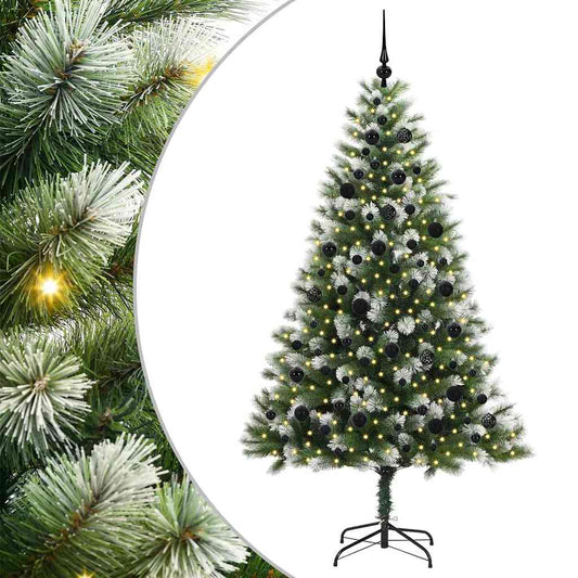 Artificial Hinged Christmas Tree with Flocked Snow 300 LEDs