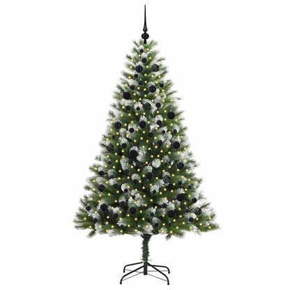 Artificial Hinged Christmas Tree with Flocked Snow 210 cm