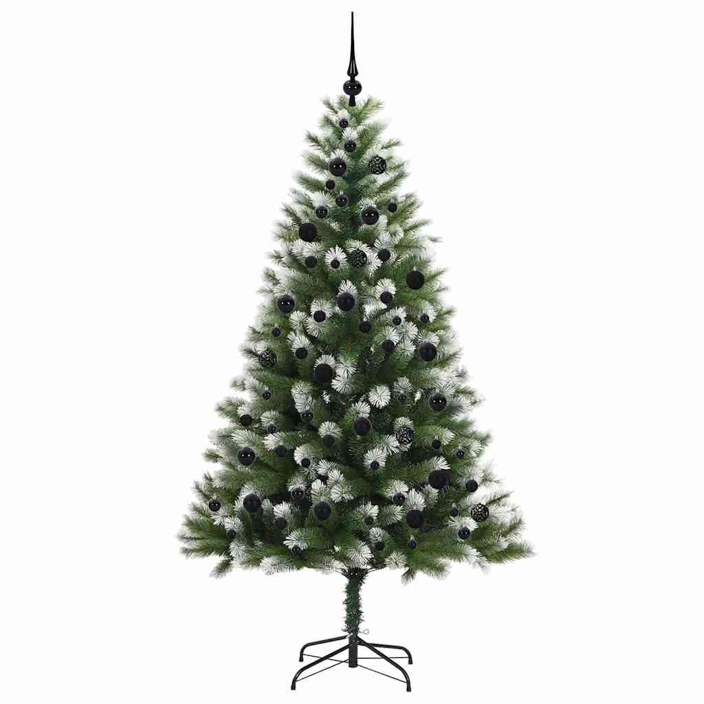 Artificial Hinged Christmas Tree with Flocked Snow 210 cm