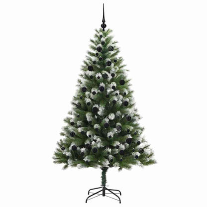 Artificial Hinged Christmas Tree with Flocked Snow 210 cm