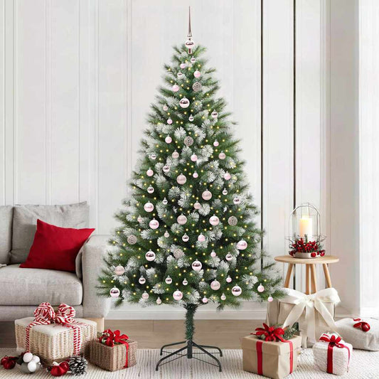 Artificial Hinged Christmas Tree with Flocked Snow 300 LEDs
