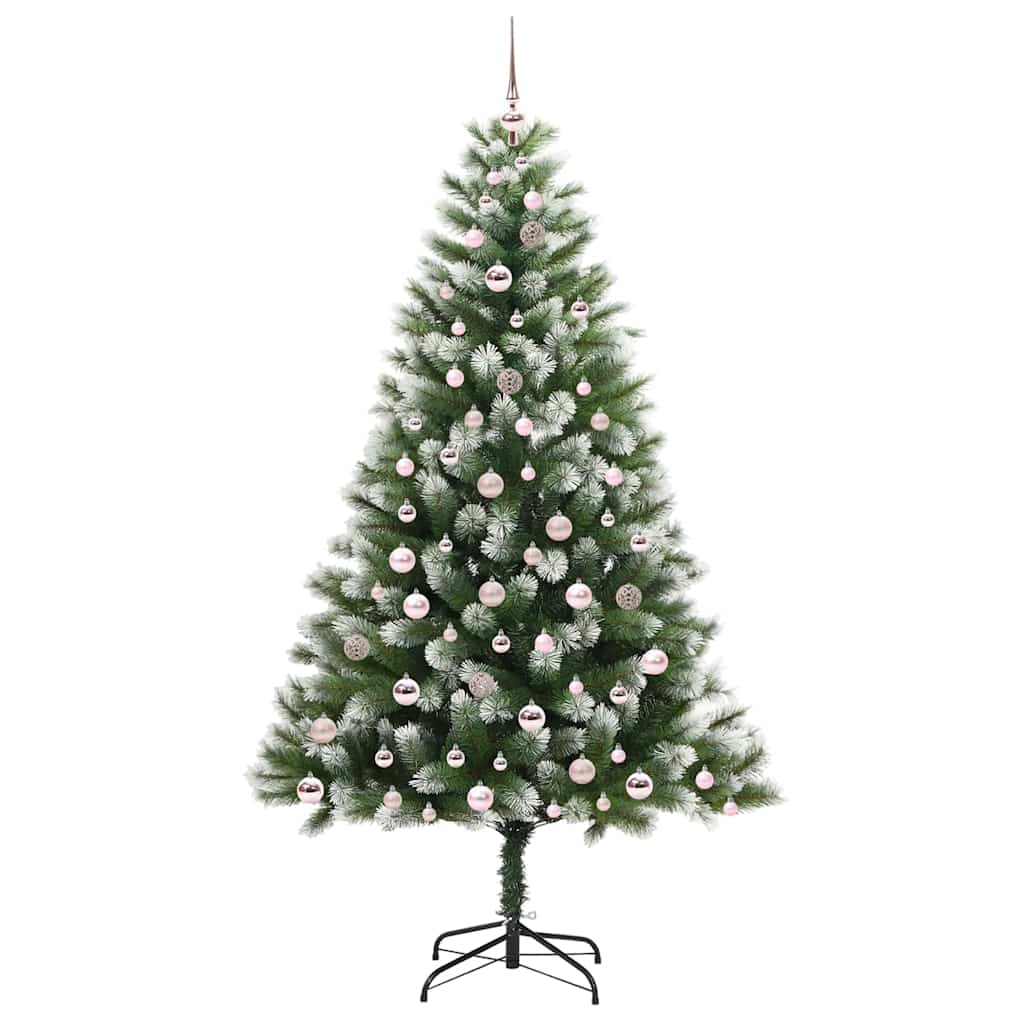 Artificial Hinged Christmas Tree with Flocked Snow 210 cm