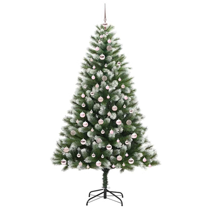 Artificial Hinged Christmas Tree with Flocked Snow 210 cm