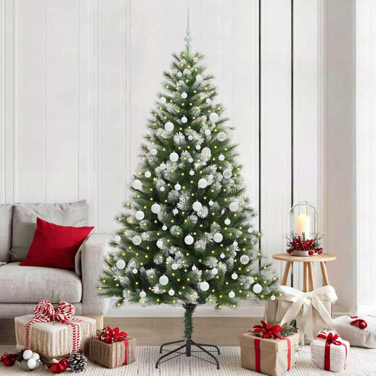 Artificial Hinged Christmas Tree with Flocked Snow 300 LEDs