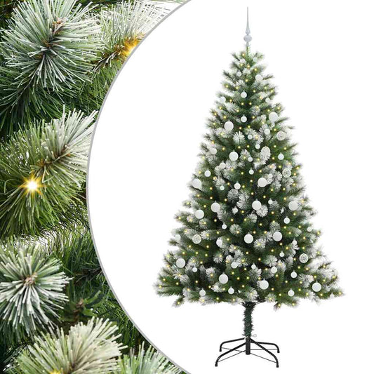 Artificial Hinged Christmas Tree with Flocked Snow 300 LEDs