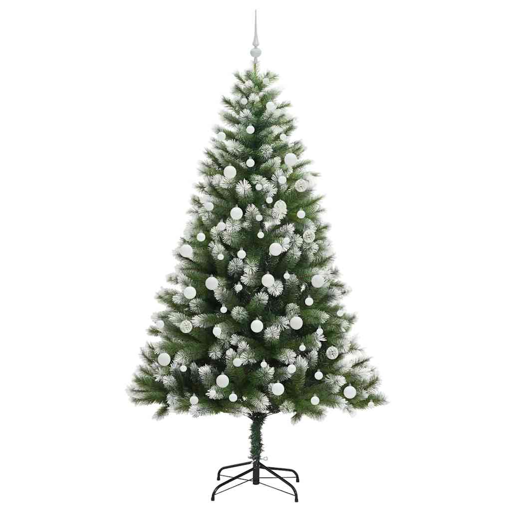 Artificial Hinged Christmas Tree with Flocked Snow 210 cm