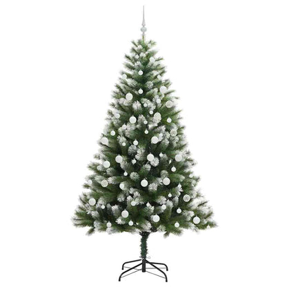 Artificial Hinged Christmas Tree with Flocked Snow 210 cm