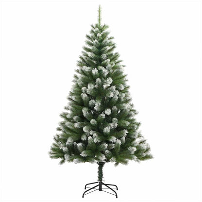 Artificial Hinged Christmas Tree with Flocked Snow 210 cm
