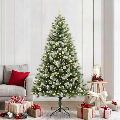 Artificial Hinged Christmas Tree with Flocked Snow 300 LEDs