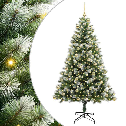 Artificial Hinged Christmas Tree with Flocked Snow 300 LEDs