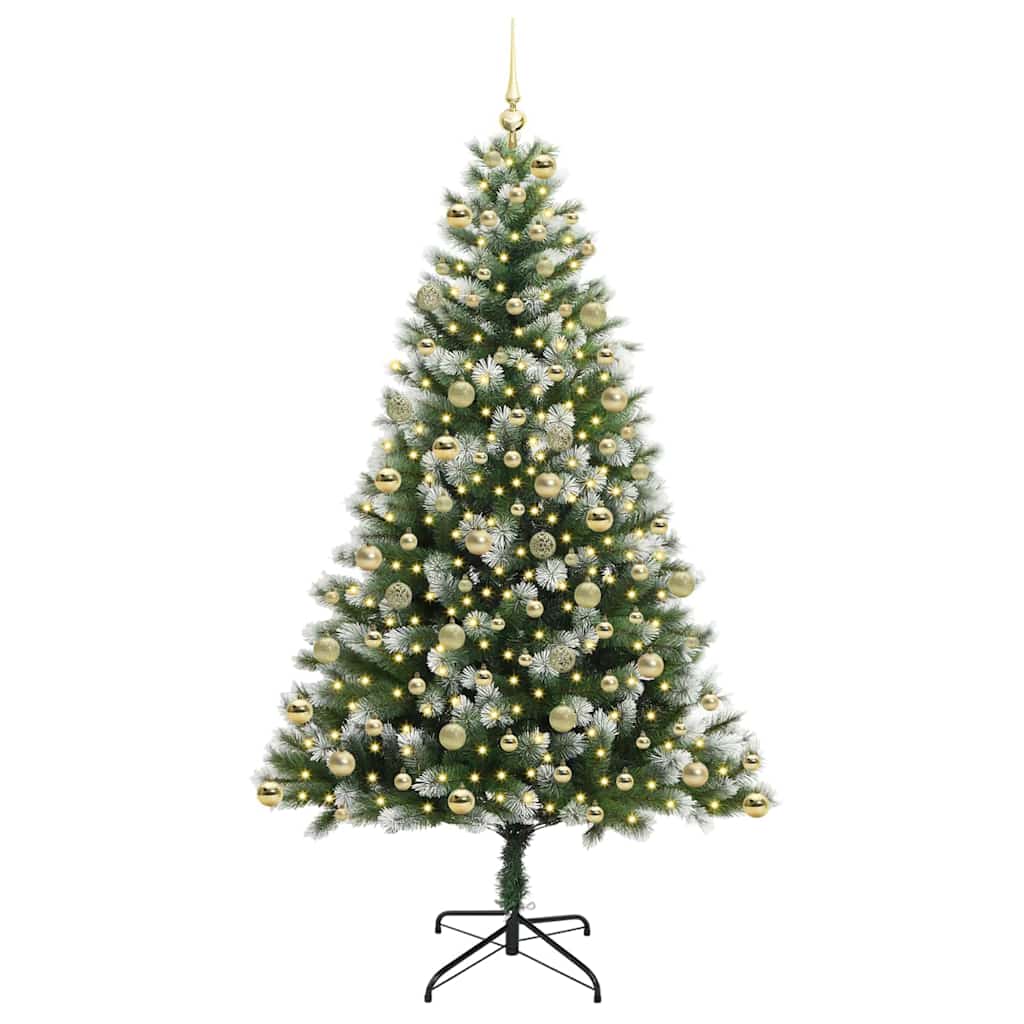 Artificial Hinged Christmas Tree with Flocked Snow 300 LEDs