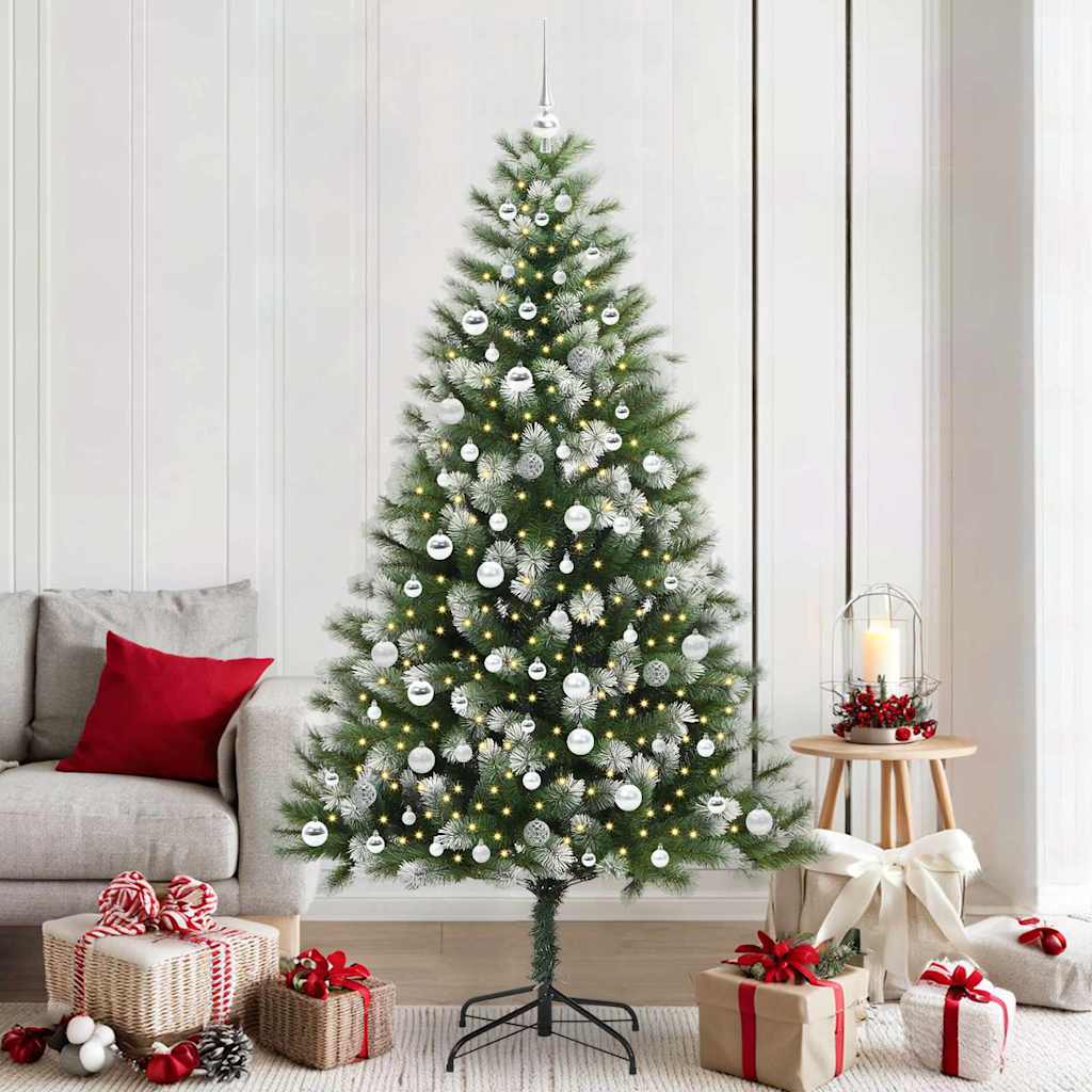 Artificial Hinged Christmas Tree with Flocked Snow 300 LEDs