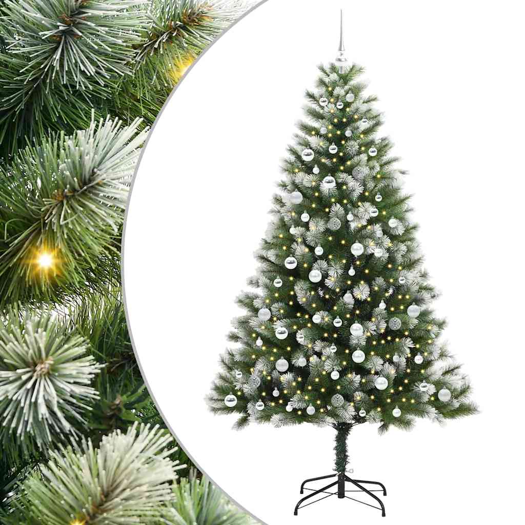 Artificial Hinged Christmas Tree with Flocked Snow 300 LEDs