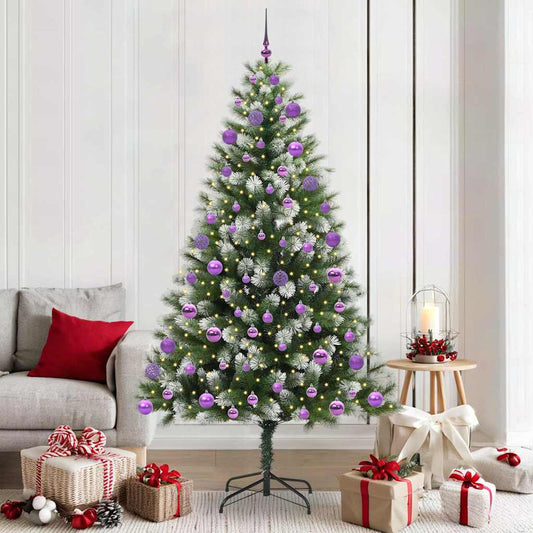 Artificial Hinged Christmas Tree with Flocked Snow 300 LEDs