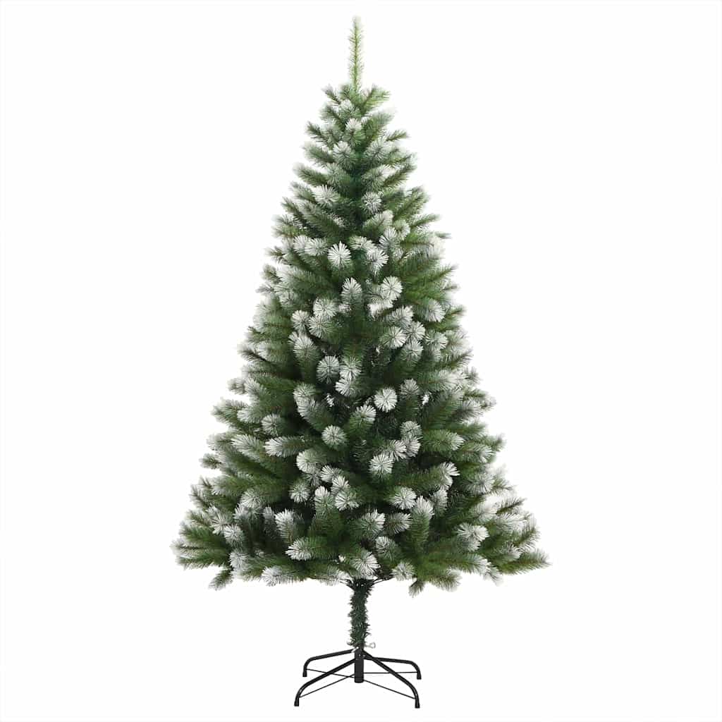 Artificial Hinged Christmas Tree with Flocked Snow 210 cm