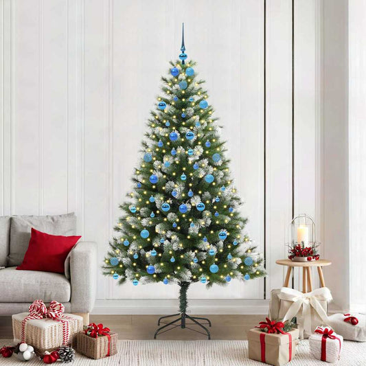 Artificial Hinged Christmas Tree with Flocked Snow 300 LEDs