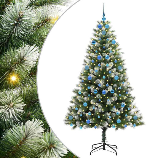 Artificial Hinged Christmas Tree with Flocked Snow 300 LEDs