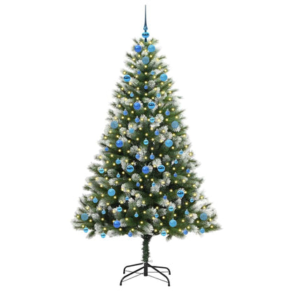 Artificial Hinged Christmas Tree with Flocked Snow 210 cm