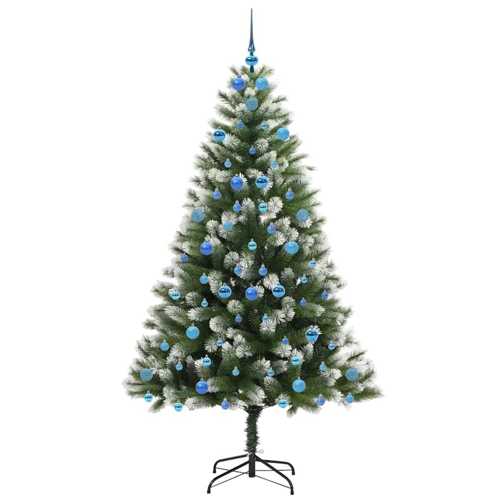 Artificial Hinged Christmas Tree with Flocked Snow 210 cm