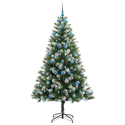 Artificial Hinged Christmas Tree with Flocked Snow 210 cm