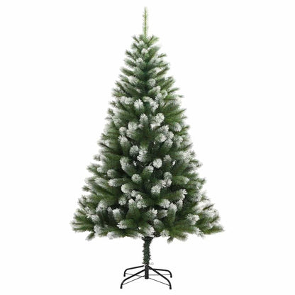 Artificial Hinged Christmas Tree with Flocked Snow 210 cm