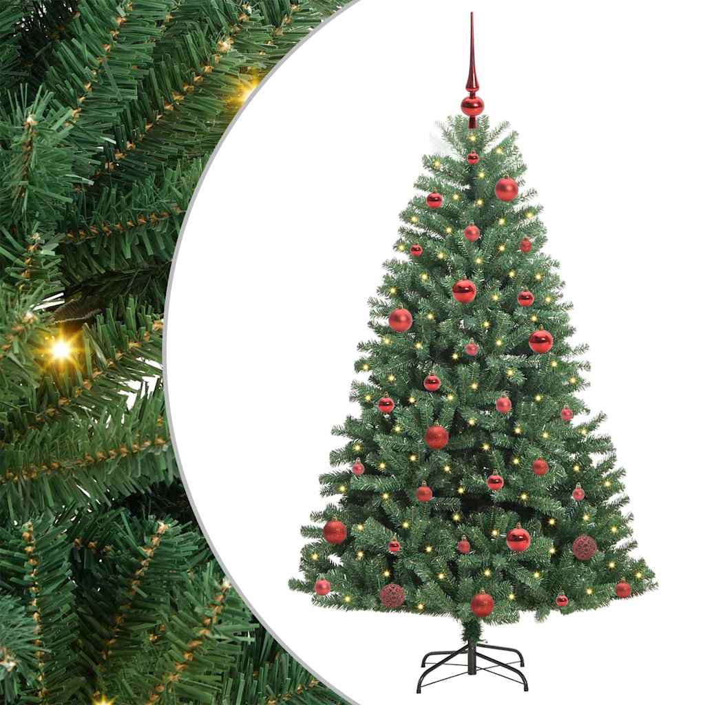 Artificial Hinged Christmas Tree Green 150 cm PVC and Metal