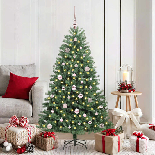 Artificial Hinged Christmas Tree Green 150 cm PVC and Metal