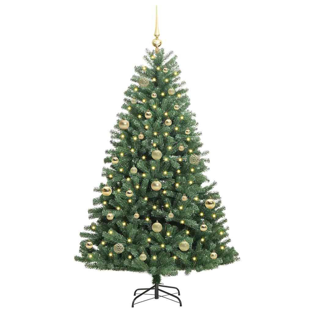 Artificial Hinged Christmas Tree Green 150 cm PVC and Metal