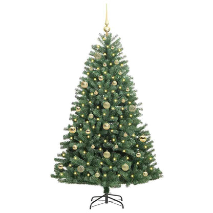 Artificial Hinged Christmas Tree Green 150 cm PVC and Metal